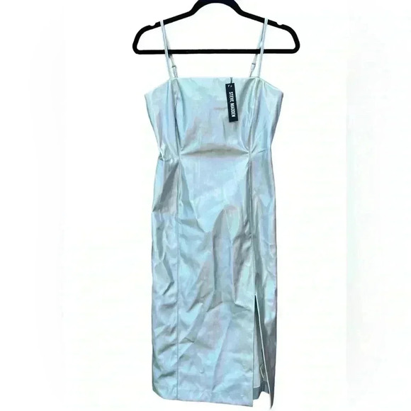 Steve Madden Dresses & Skirts - Steve Madden Metallic vegan leather midi bone. Shimmery. Size Small. NWT.